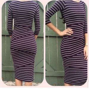 DARK PURPLE STIPED DRESS